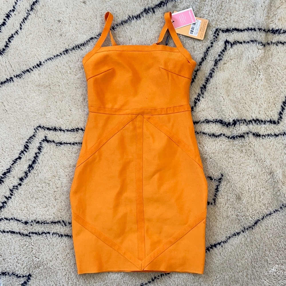 Pretty little things body-con tangerine dress brand new